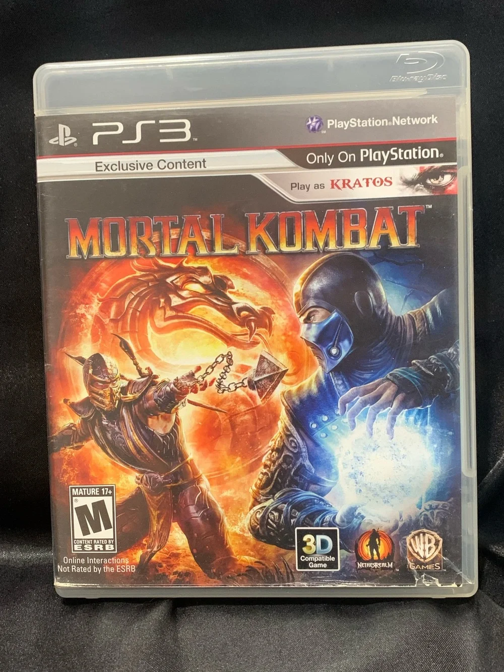 MORTAL KOMBAT PS3 Video Game Exclusive Content Kratos Rated M EUC